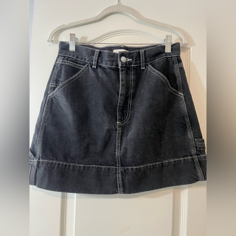 Topshop Black Denim Skirt.